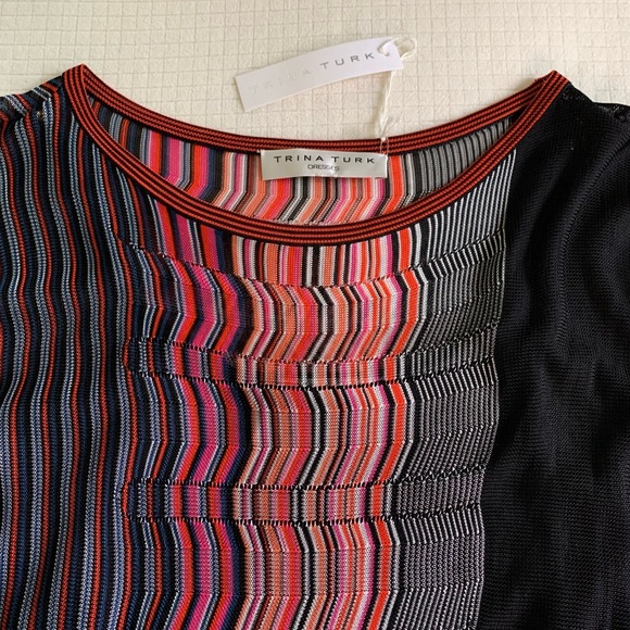 NWT Trina Turk zigzag knit dress - Picture 4 of 16